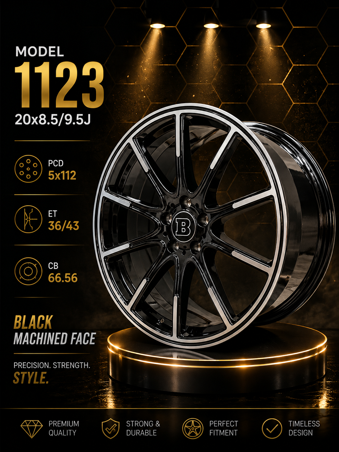 Buy 20" Mercedes-Benz Brabus Rims – Staggered Fitment (8.5J Front / 9.5J Rear, 5×112 PCD) Online | KUSTOM KINGS 20" Mercedes-Benz Brabus Rims – Staggered Fitment (8.5J Front / 9.5J Rear, 5×112 PCD)