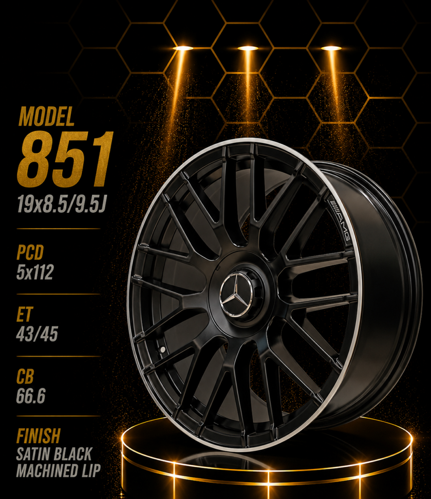 19" Mercedes-Benz Alloy Rims – Staggered Fitment (8.5J Front / 9.5J Rear, 5×112 PCD)