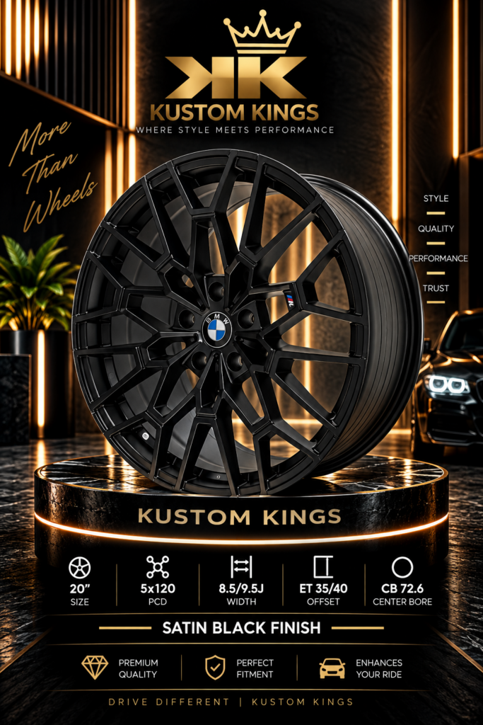 20 Inch BMW Rims – Staggered Fitment – Model DF002 – 5×120 PCD - Satin Black