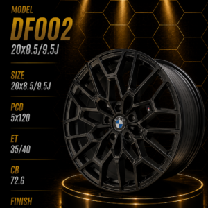 20" Satin Black BMW Alloy Rims – Staggered Fitment – Model DF002 – 5×120 PCD