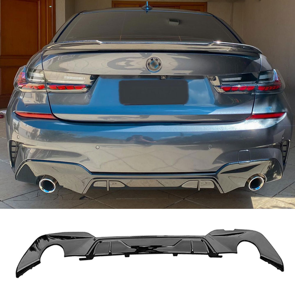 BMW G20 M Sport Style Rear Diffuser Gloss Black (2019-2024)
