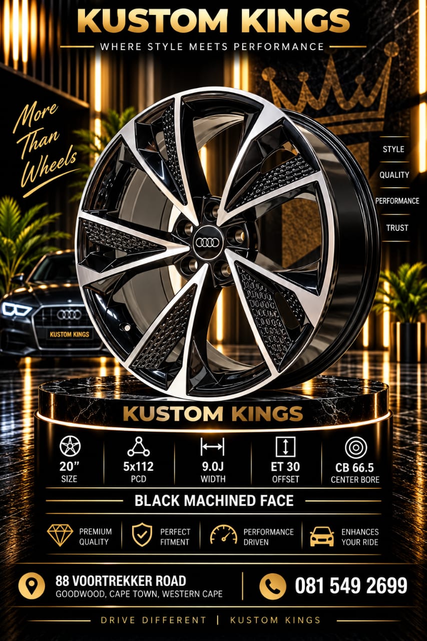 Buy 20 Inch Audi Rims 5/112 PCD Black Machined Face Alloy Wheels Online | KUSTOM KINGS 20 Inch Audi Rims 5/112 PCD Black Machined Face Alloy Wheels