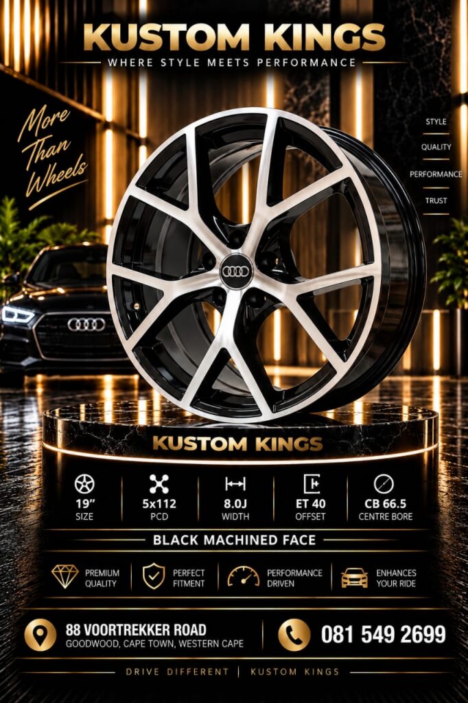 19 Inch Audi Rims 5/112 PCD - Black Machine Faced Finish