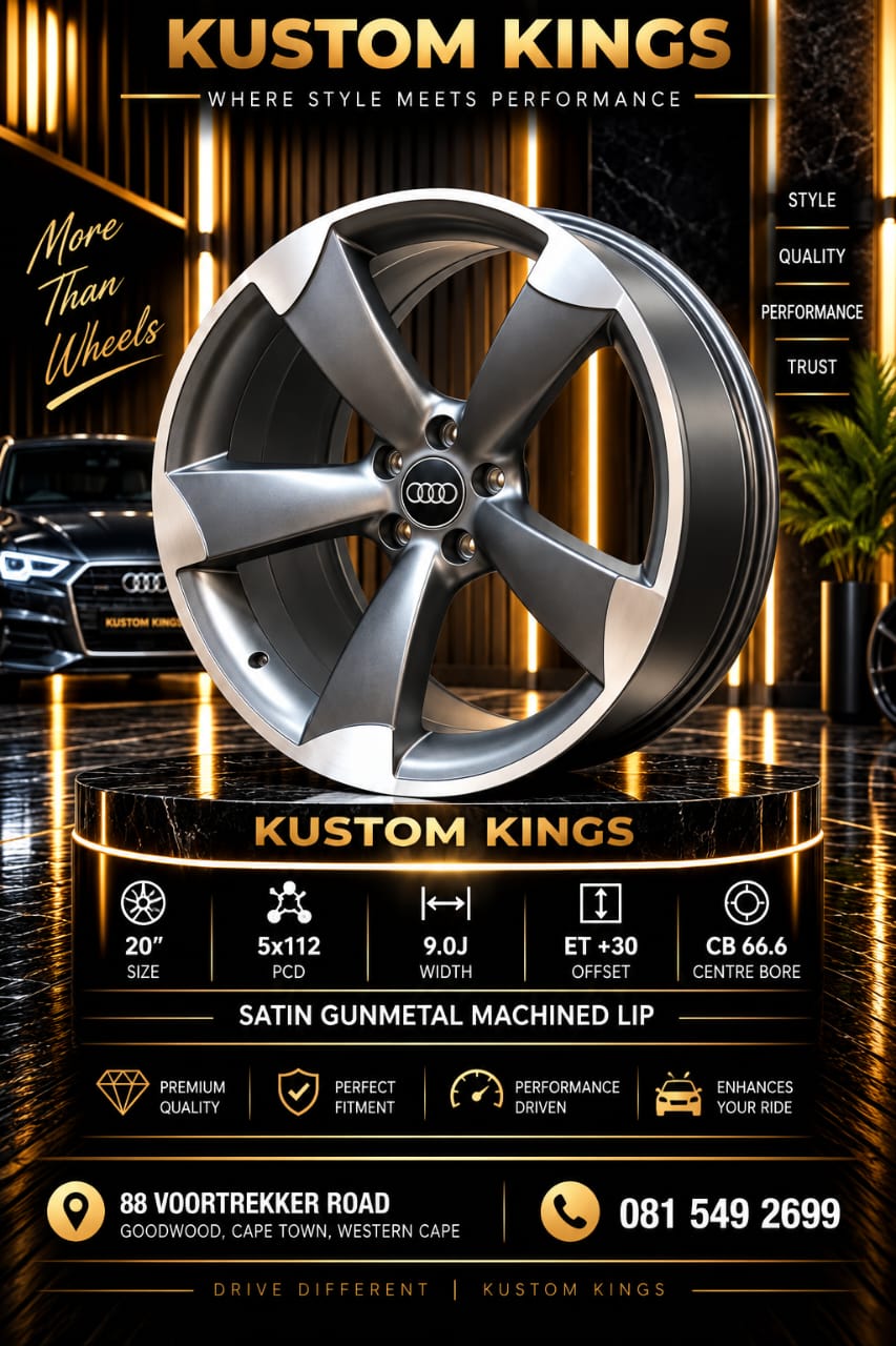 Buy 20 Inch Audi Rims 5/112 PCD Satin Gunmetal Machined Lip Alloy Wheels Online | KUSTOM KINGS 20 Inch Audi Rims 5/112 PCD Satin Gunmetal Machined Lip Alloy Wheels