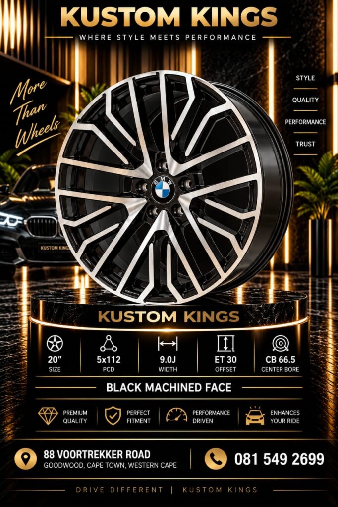 20 Inch BMW Fitment Rims 5/112 PCD - Black Machined Face Alloy Wheels