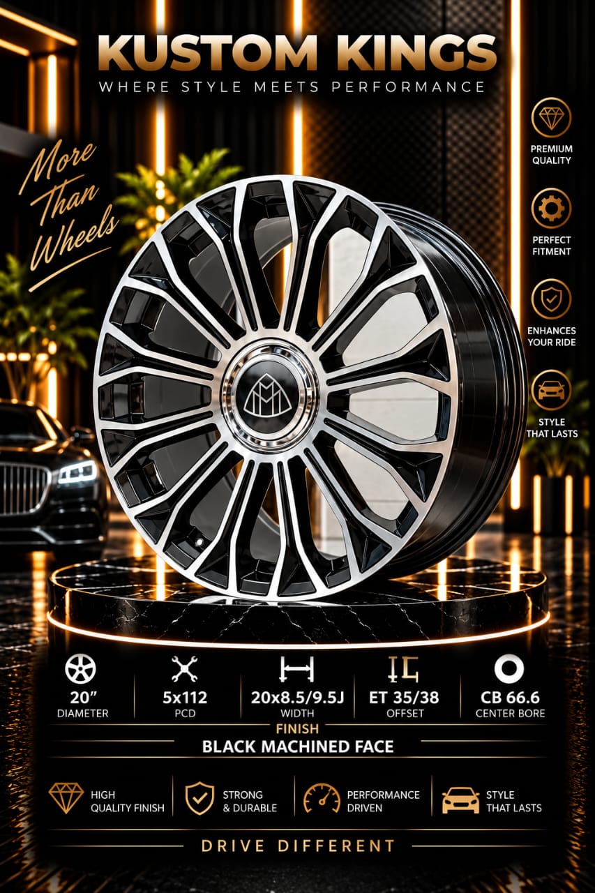Buy 20 Inch Mercedes Benz Fitment 5/112 PCD - Luxury Multi-Spoke Alloy Wheels - Black Machined Face Online | KUSTOM KINGS 20 Inch Mercedes Benz Fitment 5/112 PCD - Luxury Multi-Spoke Alloy Wheels - Black Machined Face