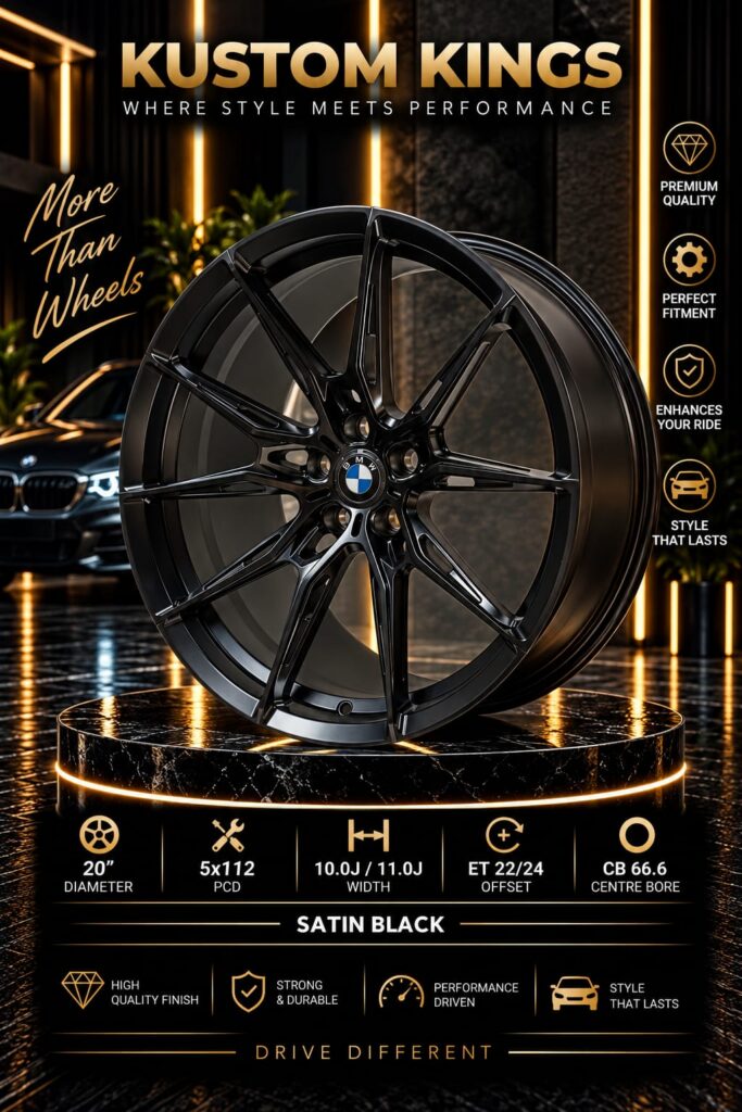 20 Inch BMW Fitment Rims 5/112 PCD - Satin Black Alloy Wheels