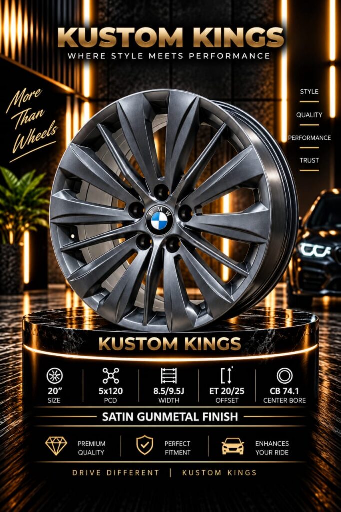 20 Inch BMW Fitment 5/120 PCD Staggered Satin Gunmetal Alloy Wheels