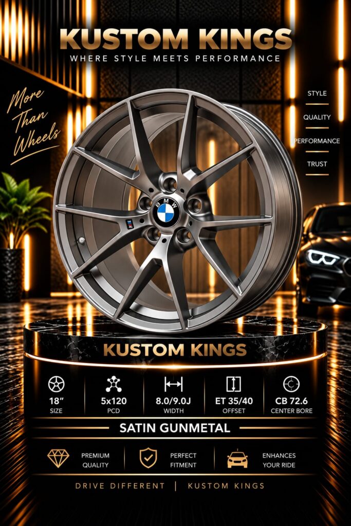 18 Inch BMW Fitment Rims 8J/9J - 5/120 PCD - Satin Gunmetal Alloy Wheels