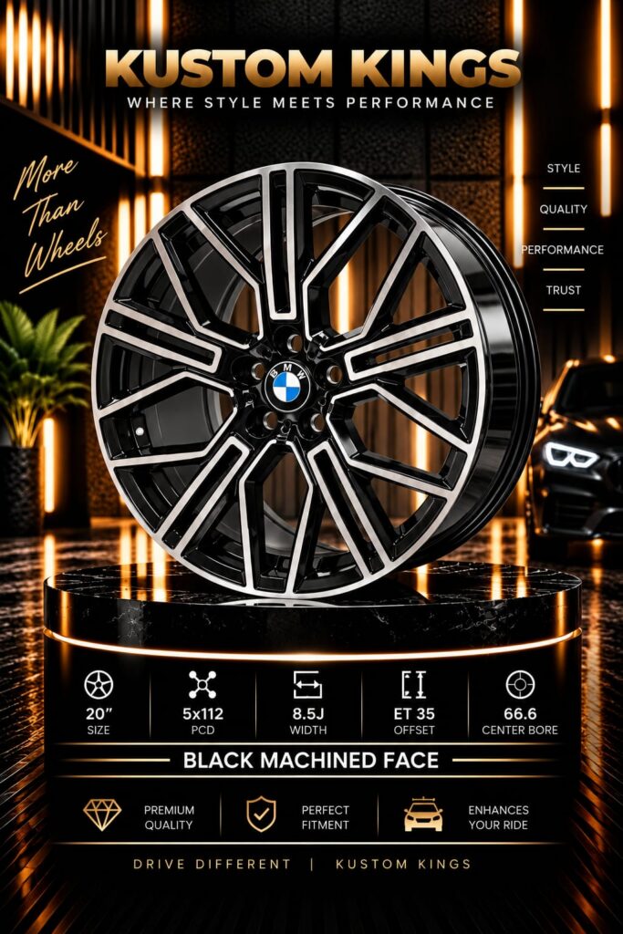 20 Inch BMW Fitment 5/112 PCD Black Machine Faced Alloy Rims
