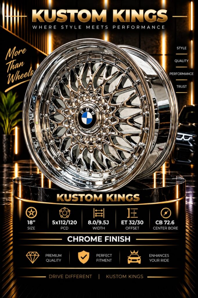 18 Inch BMW Fitment Rims - Chrome Style Deep-Dish 5/112-5/120 PCD