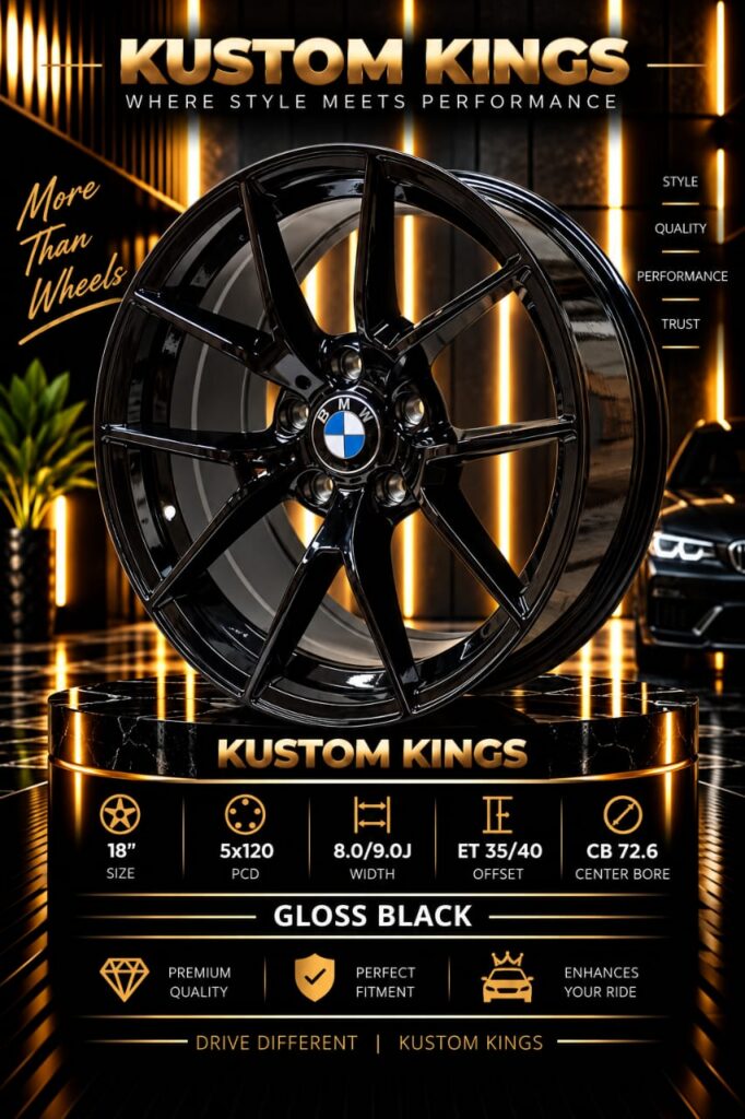 18 Inch BMW Fitment Rims - Gloss Black 5/120 PCD