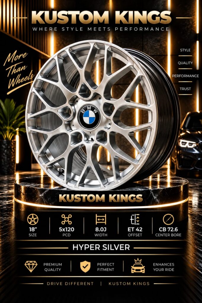 18 Inch BMW Fitment Rims - Hyper Silver Multi-Spoke 5/120 PCD