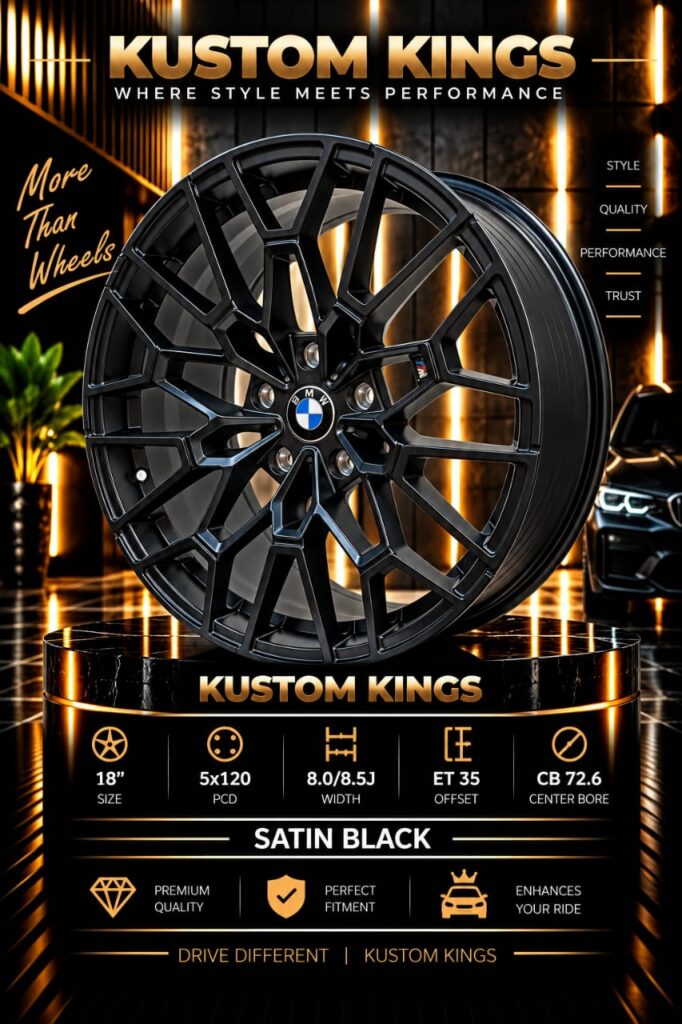 18 Inch BMW Fitment Rims - Satin Black 5/120 PCD