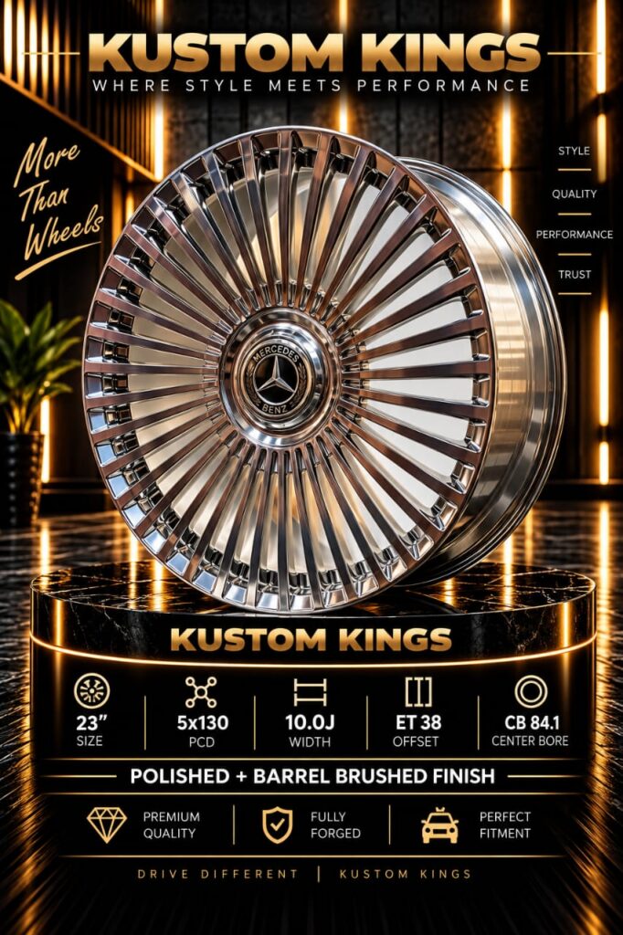 23 Inch Mercedes Benz Maybach Style Forged Rims - 5/130 PCD - Polished & Brushed Finish