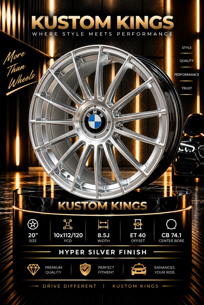 20 Inch BMW Fitment 5/112 - 5/120 PCD - Hyper Silver Multi-Spoke Alloy Wheels