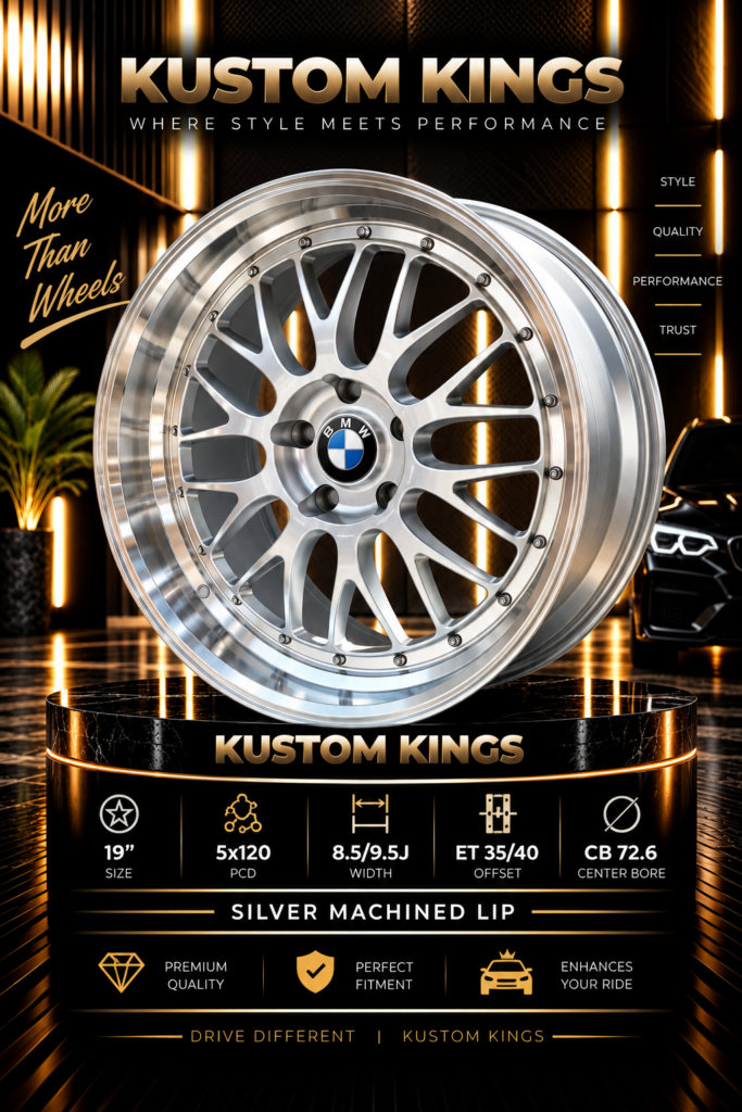 19 Inch BMW Fitment 5/120 PCD Silver Deep-Dish Multi-Spoke Alloy Wheels