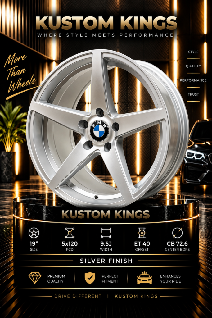 19 Inch BMW Fitment Rims 5/120 PCD 5-Spoke Silver Alloy Wheels